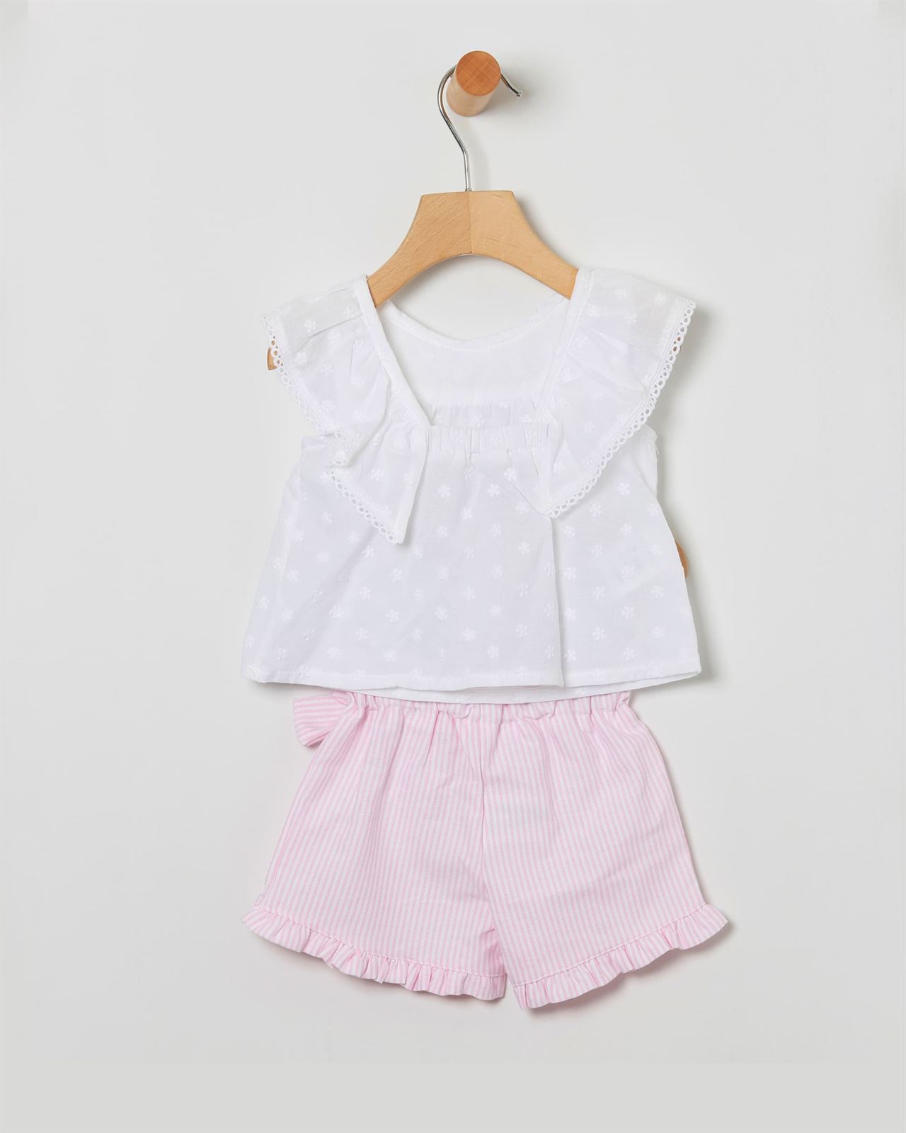 Blusa+Short Rayas Rosa - Imagen 1